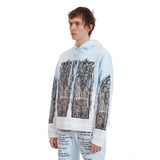 Y2K Blue Gradient Vintage Distressed Hoodie