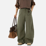 Vintage Pleated Loose Fit Cut Casual Pants