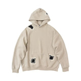 Vintage American Style Patchwork Fleece Hoodie