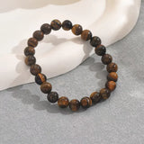 Brown Tigereye Bead Elastic Bracelet