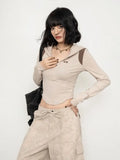 Retro Sports Casual Style Hooded T-Shirt