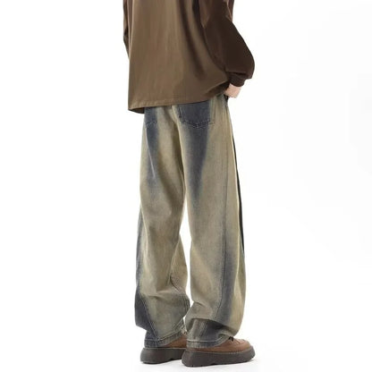 Distressed Vintage Washed Gradient Jeans