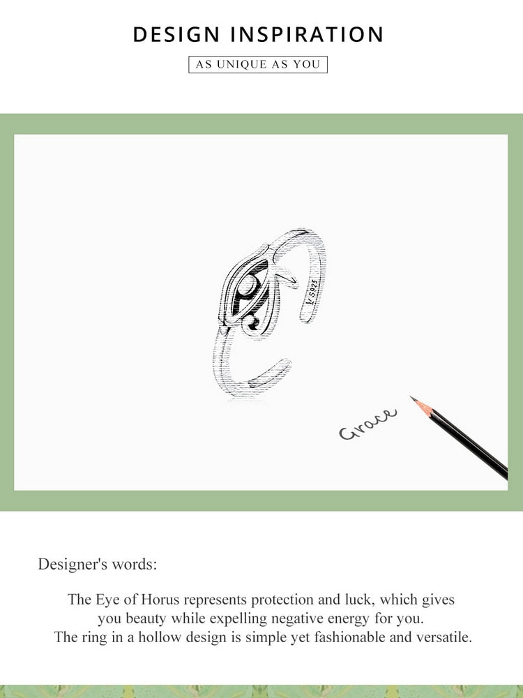 Eye of Horus Egypt 925 Sterling Silver Ring