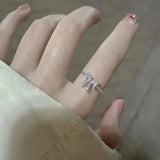 White Bowknot Zinc alloy Ring