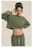 Women Distressed Loose Sweatshirt