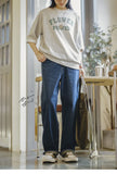 Vintage Washed Straight Leg Boyfriend Jeans