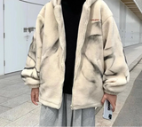 Y2K Warm Thickened Lapel Hooded Faux Fur Jacket