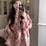 Soft Girl Floral Knit Buttoned Sweater