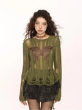 Women Fresh & Simple Butterfly Knitted Sweater