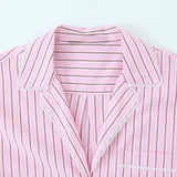Elevated Y2K Striped Long Sleeve Cropped Shirt