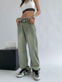 Vintage Washed Multiple Pockets Denim Jeans
