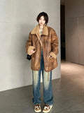 Trendy American Suede Leather Jacket Coat