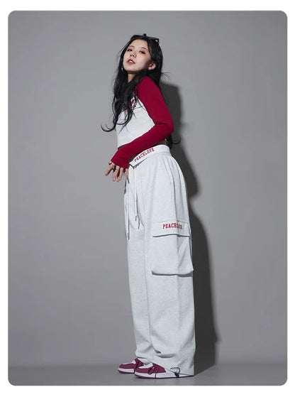 Stylish White Grey Dance Pants