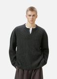 Streetwear 3D Cable Stitch Design Knitted Sweater