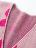 Luxury Floral Jacquard V-Neck Knit Cardigan