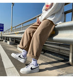 Solid Color Mid-waist Pants