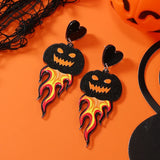 Acrylic Printed Halloween Ghost Pumpkin Earrings