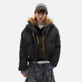 Premium Thick Fake Two Piece Fur Collar Puffer Jacket