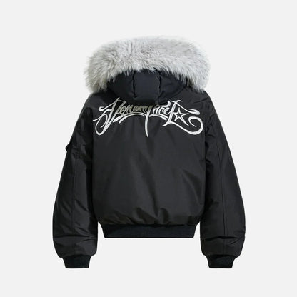Insulated Fur Hooded Windbreaker Jacket