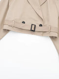 Old Money Style Belted Cropped Trench Jacket