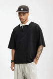 Placket Polo Solid Color T-Shirt
