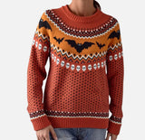 Stylish Halloween Leopard Print Knit Sweater