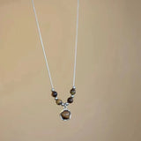 Colorful Stones Flower Pendant Necklace