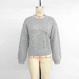 Y2K Solid Color Round Neck Sweater