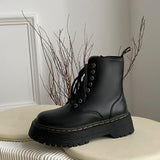 Platform Goth Chelsea Ankle Leather Boot