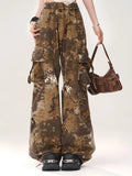 Stylish Snake Patterned Wide Leg Pants