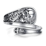Gothic Rose Flower Adjustable Ring
