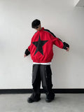 Retro Patchwork Star Varsity Jacket