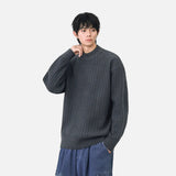 Cozy Ribbed Solid Color Mock Neck Sweater