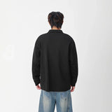 Fashionable Winter Contrast Polo Sweatshirt