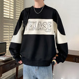 Colorful Patchwork Letter Print O-Neck Sweatshirt