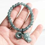 Talisman Blue Jadeite Fortune Cat Bracelet