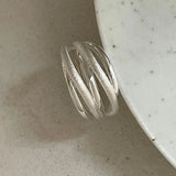 Edgy Geometric Multilayer Matte Ring