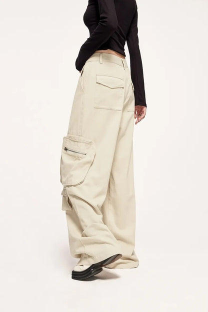 Multi Pockets Wide Leg Cargo Pants
