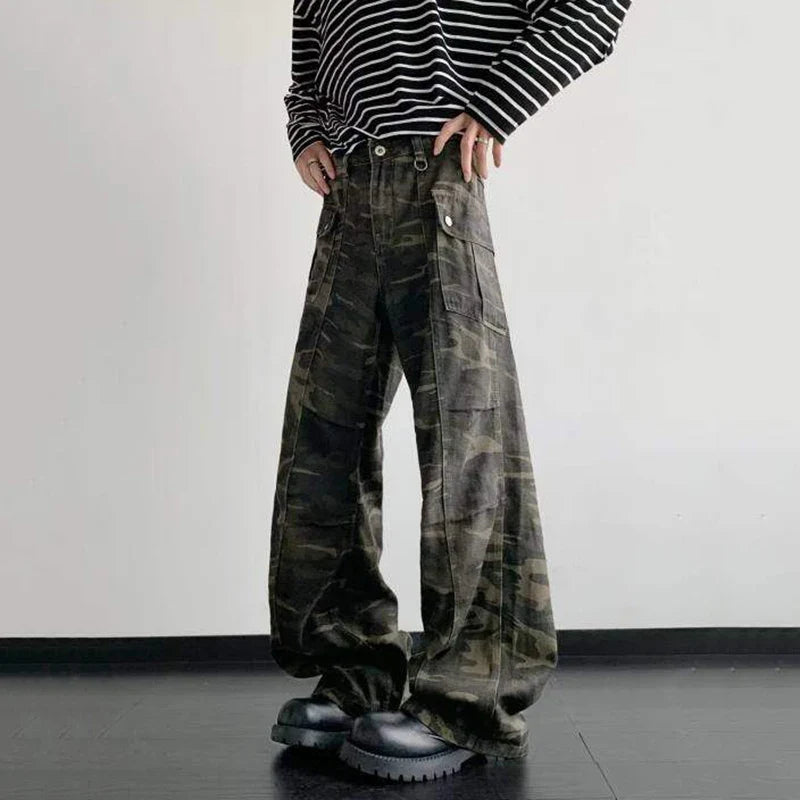 Retro Camouflage Casual Cargo Pants