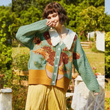 Floral Pattern Cardigan Sweater