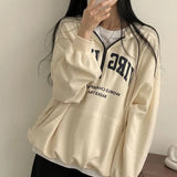 Cozy Zip-Up Letter Print Half Zipper Hoodie