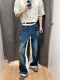 Vintage Patchwork Destroyed Low Waist Denim Jeans