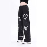 Graffiti-Style Wide-Leg Sweatpants