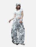 Butterfly Print Wide Leg Camo Sweatpants