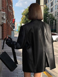 Women High Quality Vintage Oversize Leather Jacket