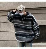 Streetwear Oversized Striped Knit Sweater