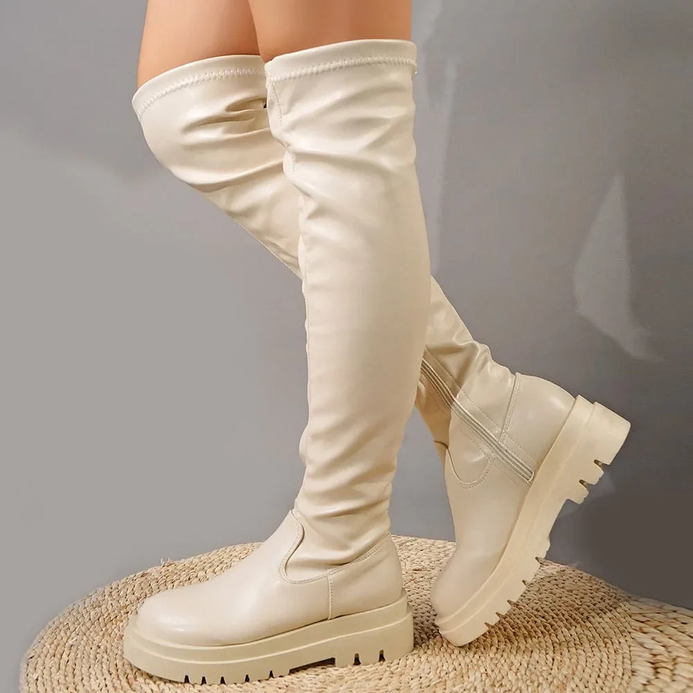 Chunky Heel Over the Knee Boot