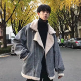 Cozy Padded Velvet Lambswool Fur Jacket
