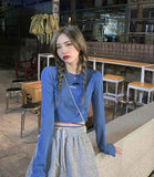 Long Sleeve Solid Pattern Crop Top