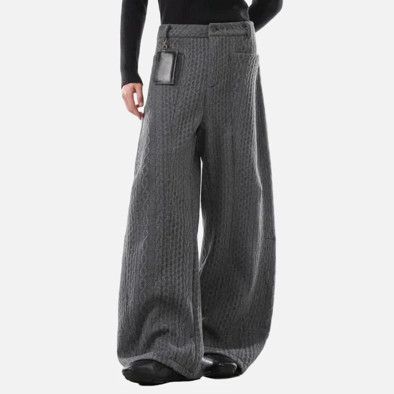 Versatile Thick Lined Wide Leg Casual Pants